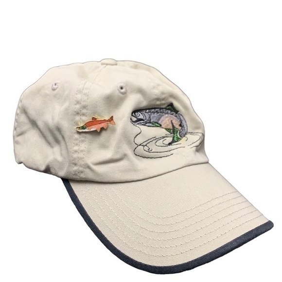 Port & Company 100% Cotton Salmon Embroidered‎ Trucker Hat with Salmon Pin - Picture 1 of 4